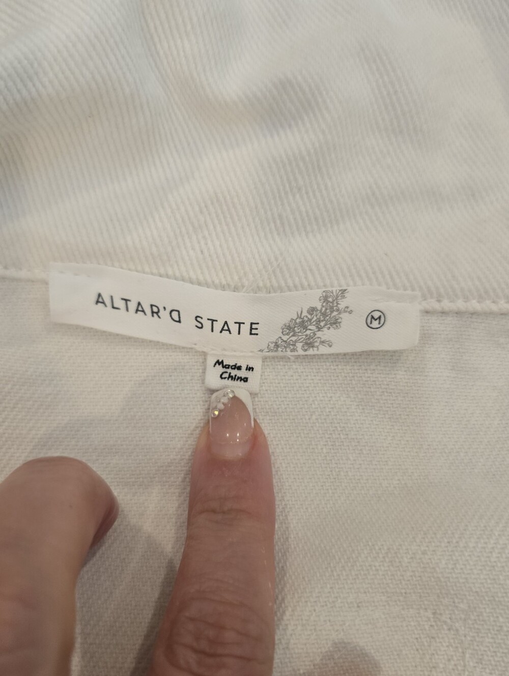 Altar'd State White Fringe 'BRIDE' Denim Jacket - Picture 8 of 12